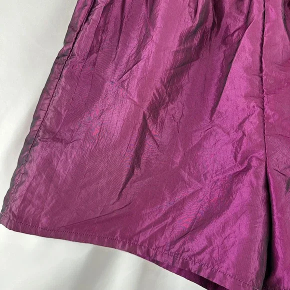 Vintage 90s Shiny Purple Nylon Running Athletic Shorts Pacific Connections XL - Picture 4 of 8